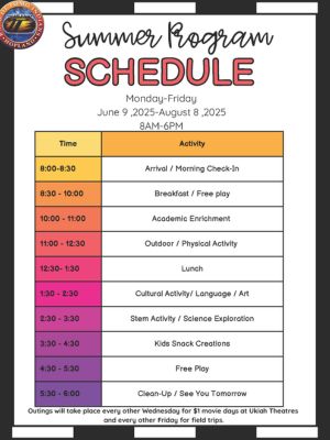 Summer Program Schedule